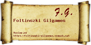 Foltinszki Gilgames névjegykártya
